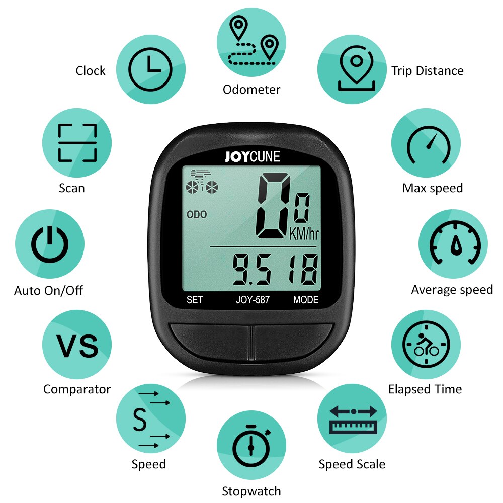 Cycling Bike Computer Speedometer Stopwatch Odometer Waterproof Bicycle Wired LCD Display Cable Code Meter Bicycle Accessory