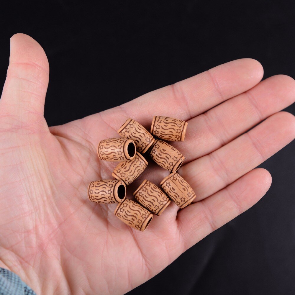 100Pcs Plastic Dread Dreadlock Beads Hair Braid Braiding Bead Unique Retro Big Hole Tube Ring Hair Extension Jewelry Tool