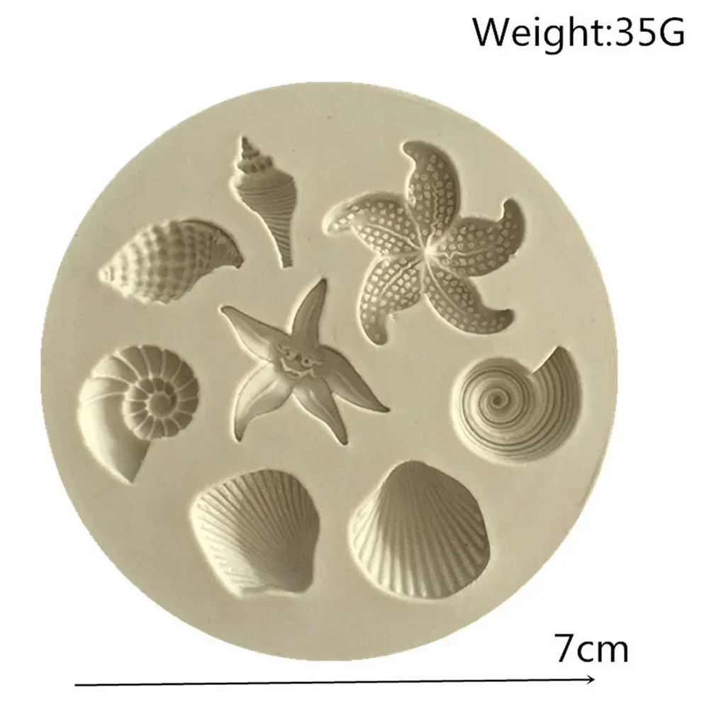Cake Decorating Tools DIY Sea Creatures Conch Starfish Shell Shape Fondant Cake Candy Silicone Molds DIY Chocolate Mold: Pink