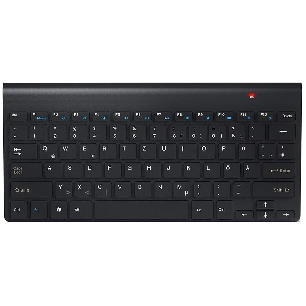 German Layout QWERTZ German keyboard Stickers Wireless Keyboard 2.4G Lightweight Slim Multimedia Keys Silent: Default Title