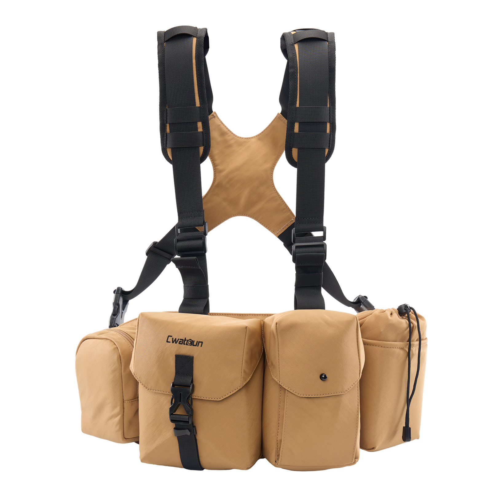 Kamerasele brystpakke kameravest kamerataske kamerabæltetaske vandtæt til dslr kamerahus objektiv smartphone vandflaske