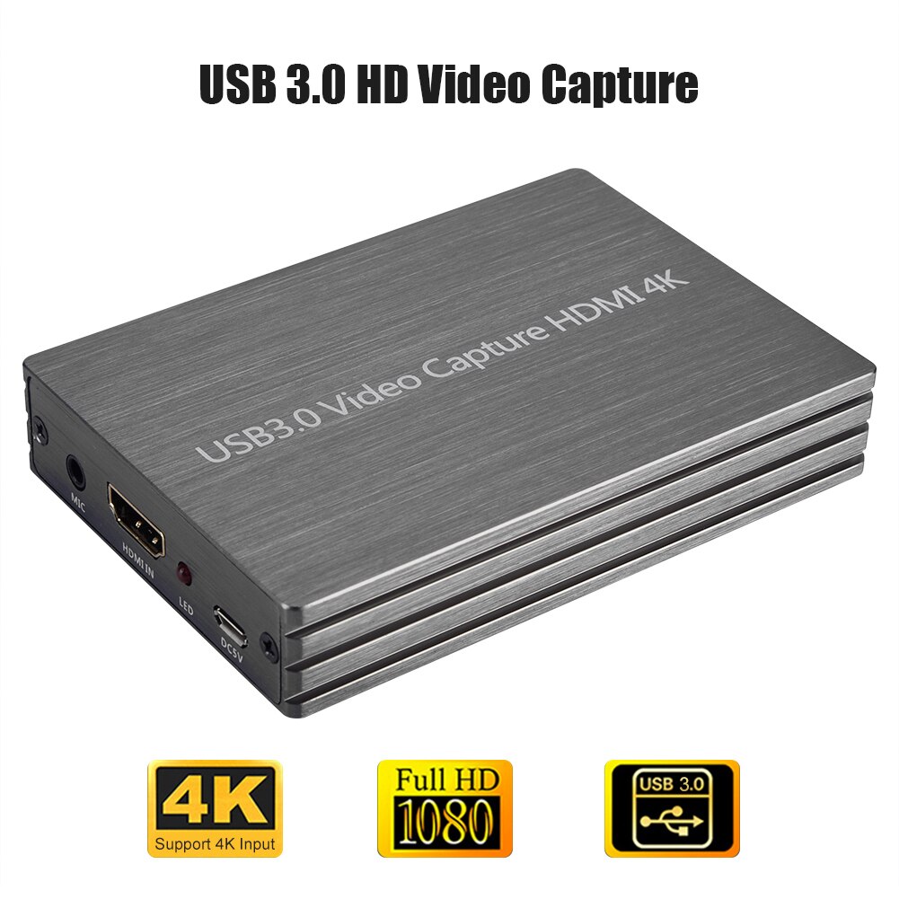 Tarjeta sintonizadora de juegos USB 3,0 a HDMI, ahorro de tiempo y energía para una mayor comodidad, grabador de tarjetas de sintonizador de vídeo HD 1080P, grabadora de tarjetas 4K 2K