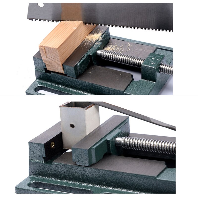 5 Inch Cast Iron Drill Press Vise Multifunction Home DIY Vise Table for Metal Working Drilling Clamp Flat Nose Pliers Vise