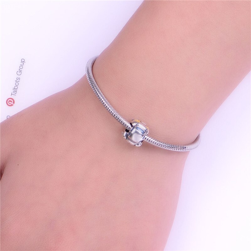 Abalorios de coche de escarabajo de plata 925, compatibles con la europea, dijes, Pulsera Original, joyería clásica