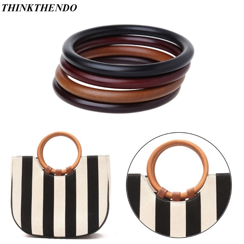 Ronde Houten Handvat Voor Handgemaakte Handtas Diy Tote Purse Frame Maken Tas Hanger