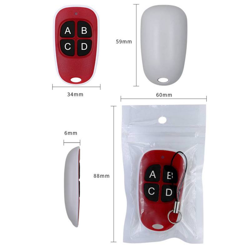 4 keys Garage Door Gate Key Fob 433 Mhz Duplicator Copy CAME Remote Control Door key wireless remote control