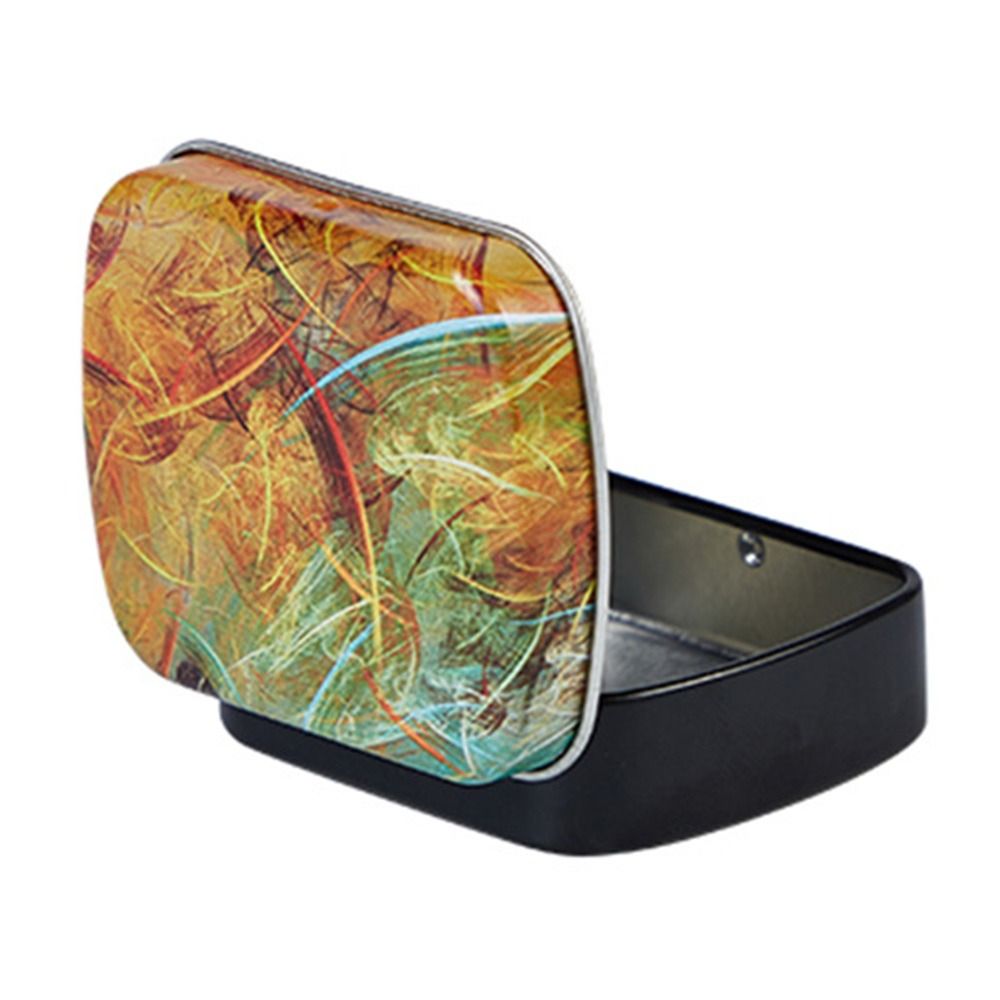 Draagbare Mini Blikken Doos Metaal Met Deksel Ijzer Kan Meerdere Stijlen Opslagcontainer Kit Thuis: Donker Kaki