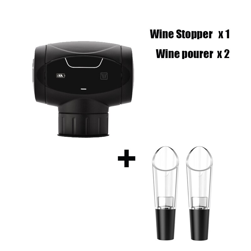 2/4PCS Electric Automatic Vacuum Wine Stopper with Dispenser Battery Powered LED Red Wine Air Pumping Vaccum Stopper Bar Tools: Set 1