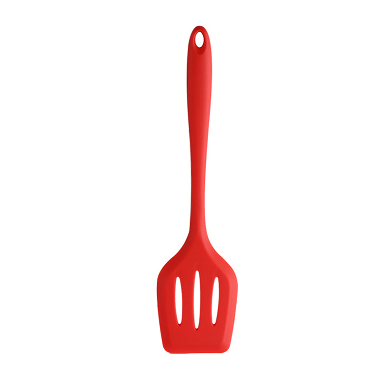 Silicone Kitchenware Cooking Utensils Set Non-stick Cookware Spatula Beaters Handle Kitchen Cooking Tool Set: RED 6
