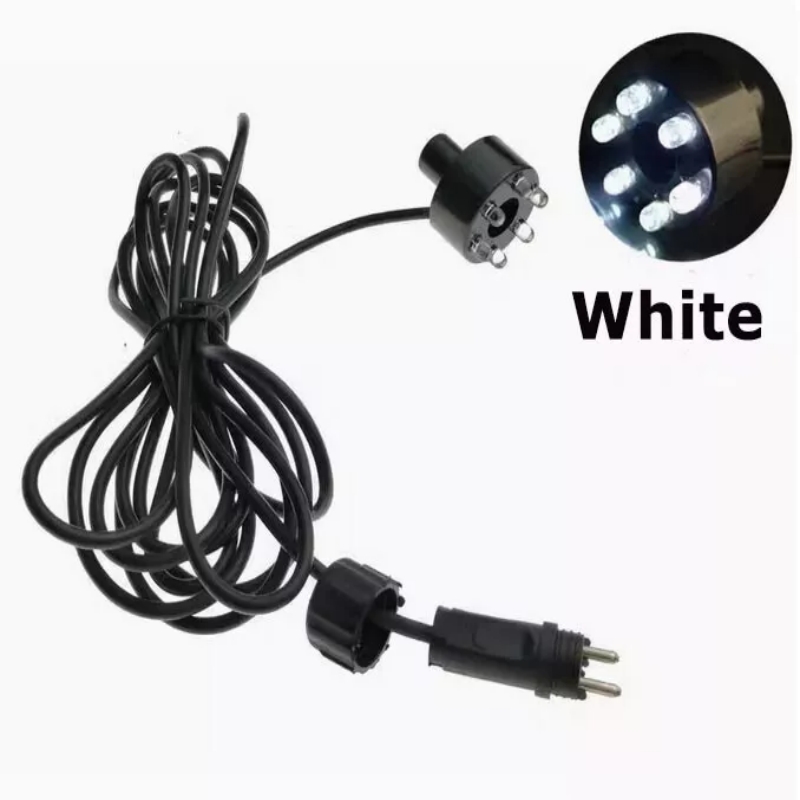 Anneau Lumineux Sous-marin à 6 LED, pour Fontaine, Étang à Poissons, Jardin, Adaptateur Secteur, Blanc , Blanc, Multicolore: WHITE