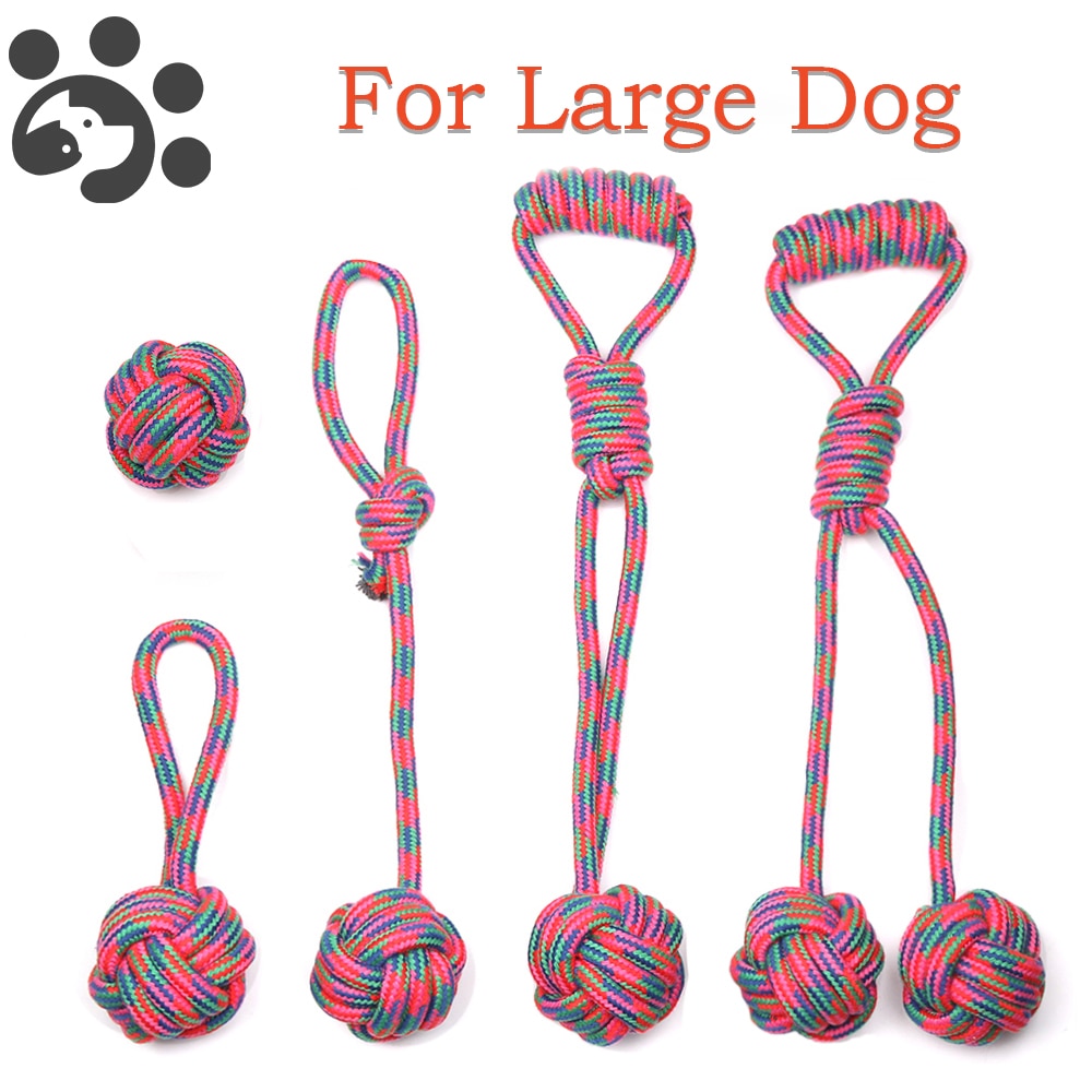 Cotton Chew Dog Rope Toy for Large Dogs Interactive Ball Shape Rope Toys Puppy Teeth Clean Outdoor Golden Retriever Pet TY0080