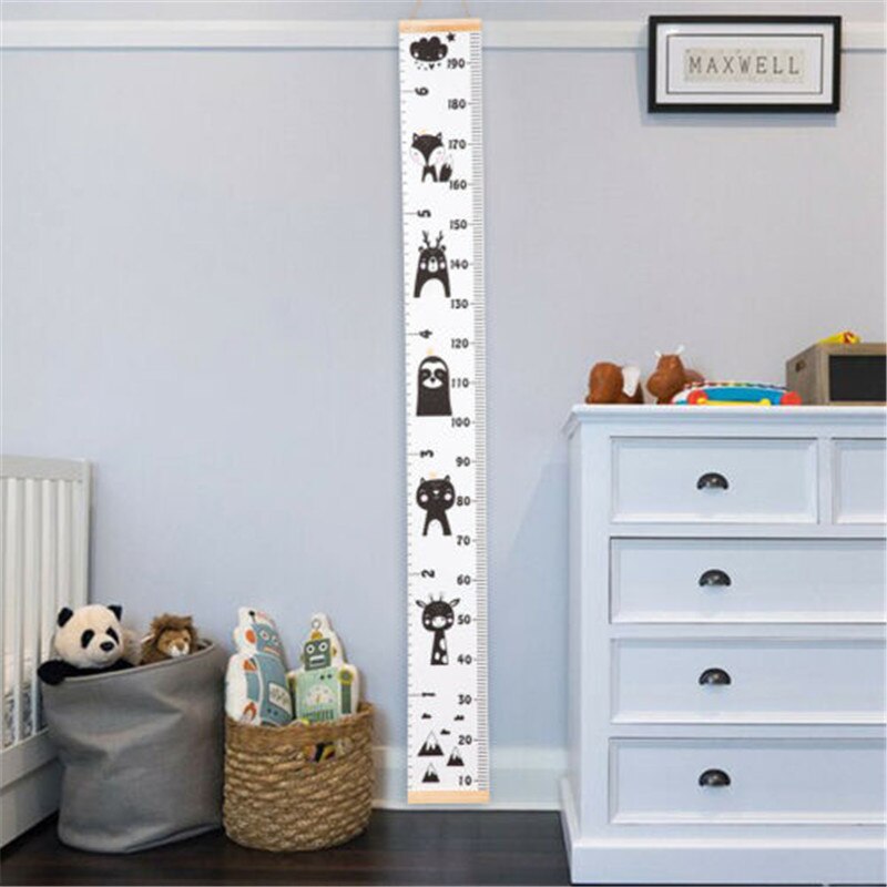 Props Wooden Wall Hanging Baby Height Measure Ruler Wall Sticker Decorative Child Kids Growth Chart for Bedroom Home Decoration