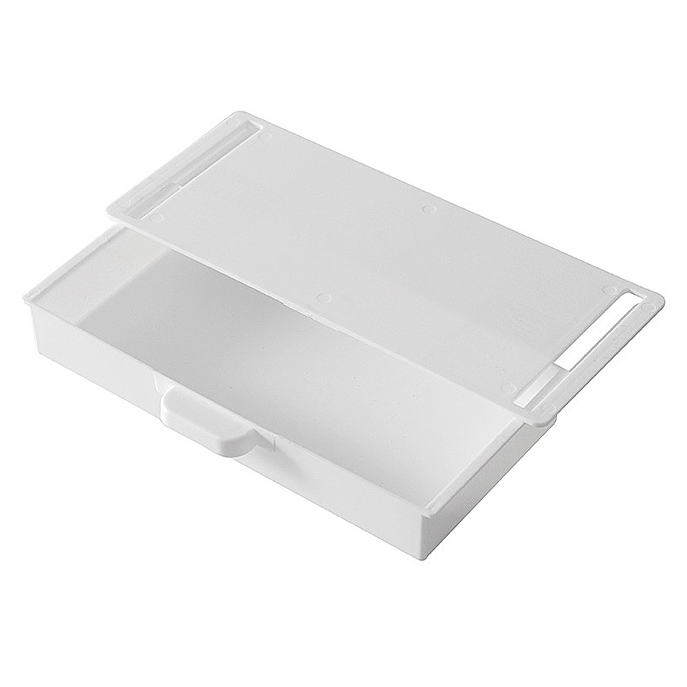 Self-Adhesive Under Desk Drawer Hidden Storage Box Makeup Organizer Self Stick School Stationery Case Pencil Tray Pen Holder: White