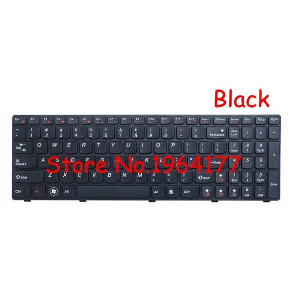 Teclado Inglés Americano para Lenovo G580 Z580 G580A V580A Z580A G580AH G580AM G580G G585 G585A G585AR B580 G590,: Black