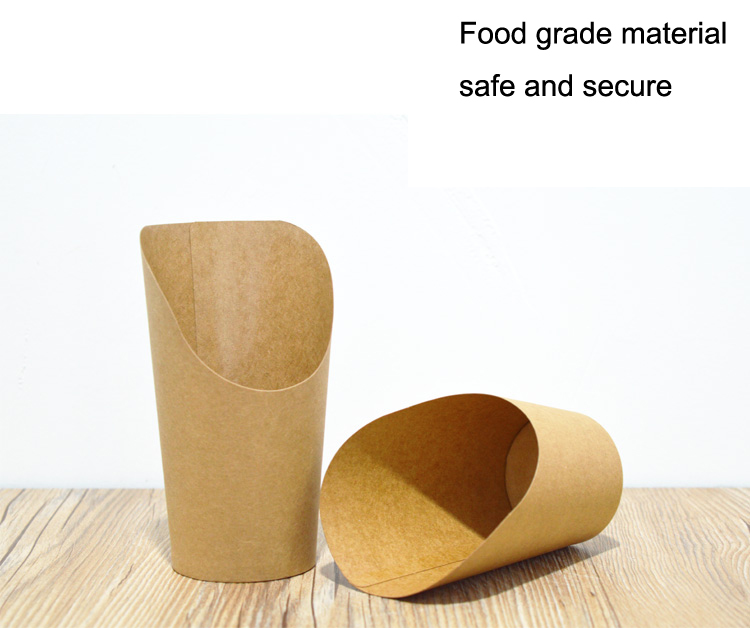 100 stk fransk steg scoop papir kopper originale brune kraftpapir boble vaffel scoop kopper
