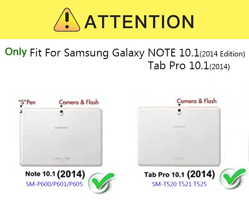 For Samsung Galaxy Tab Pro 10.1 inch T520 T525 T521 Note P600 P601 P605 Tablet Case 360 Rotating Bracket Leather Cover