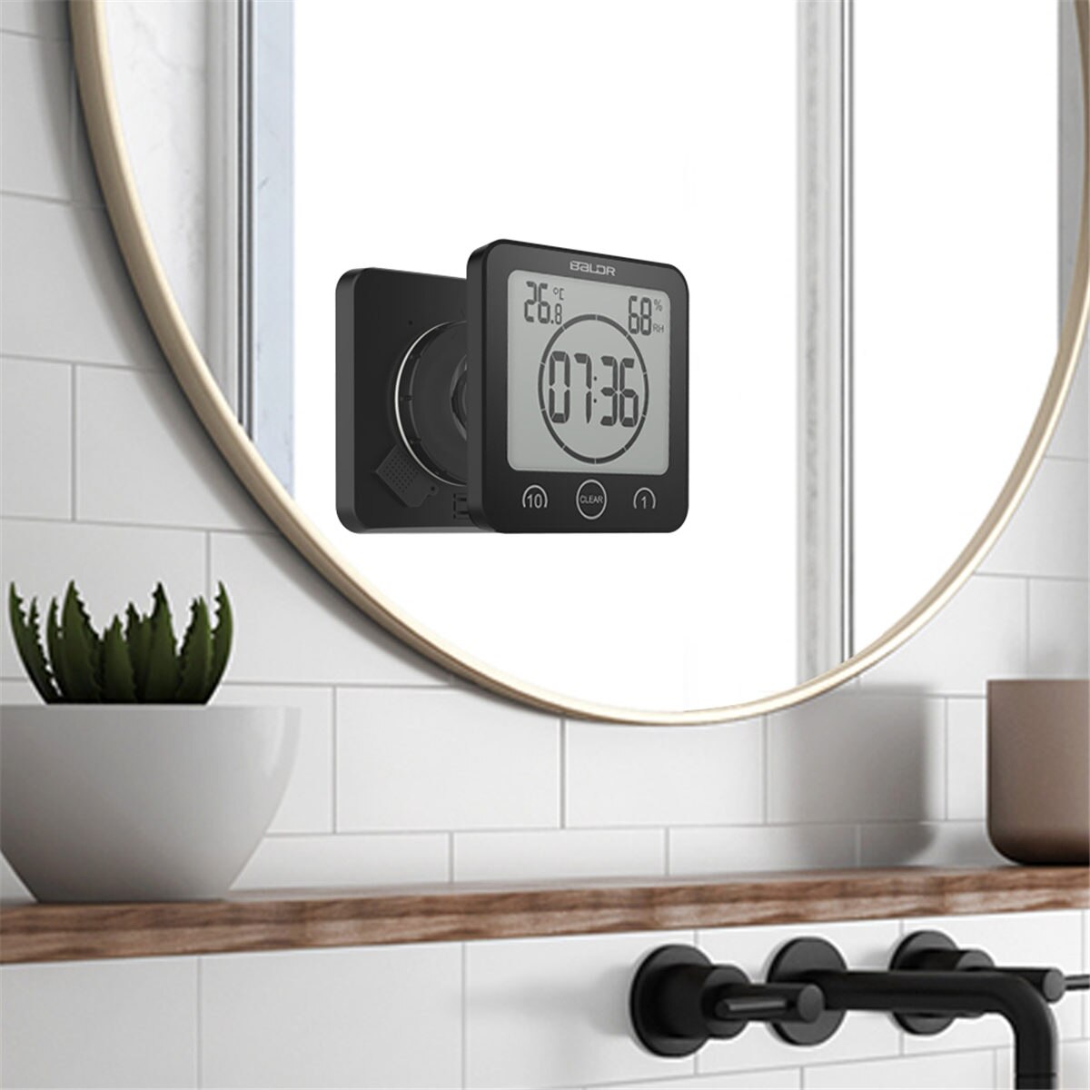 Temporizador Digital LCD resistente al agua, reloj para ducha, temperatura, humedad, Cuenta atrás, , relojes colgantes para baño y ducha, temporizador