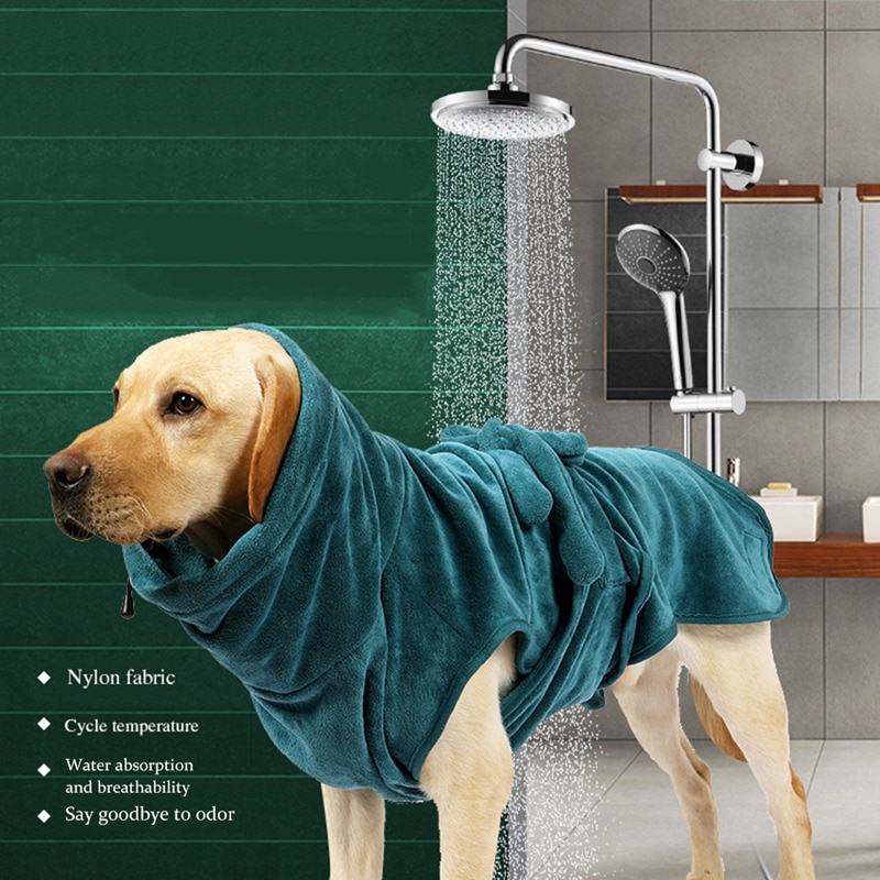 Kæledyr hund superabsorberende badehåndklæde hund badekåbe kæledyr tørretøj håndklæde mikrofiber hund kat hurtigtørrende badehåndklæder sove tøj