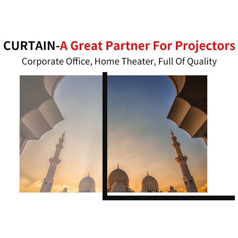 Projector Screen for Home Theater HD White Foldable Anti-Crease