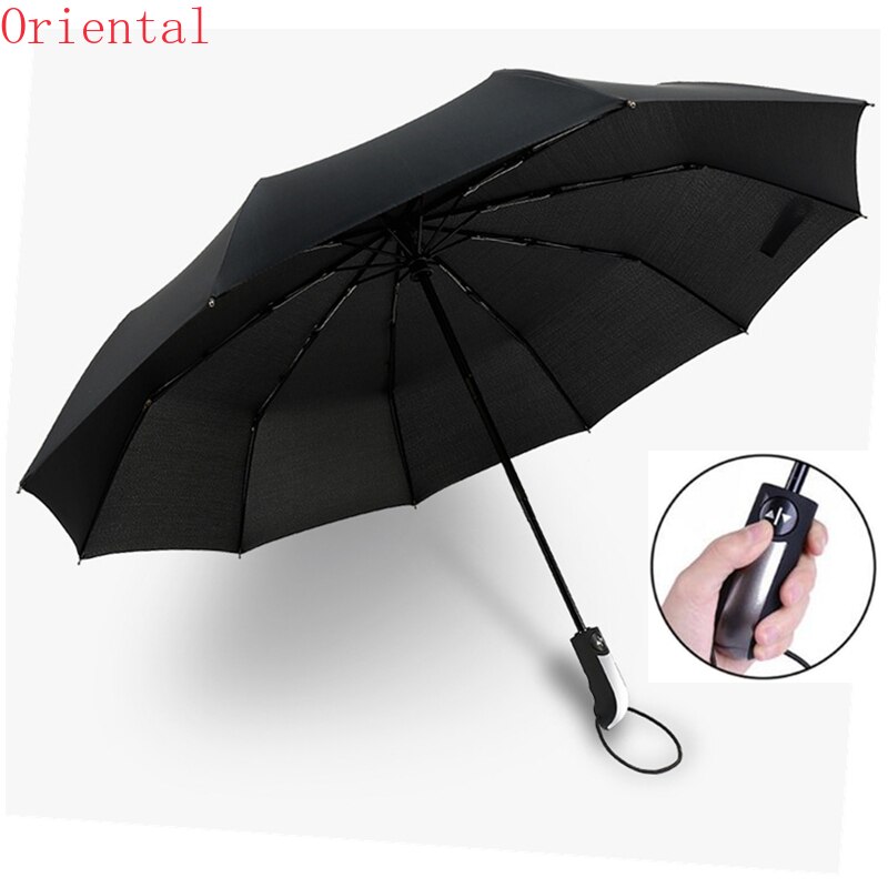 Wind Resistant Three Folding Automatic Umbrella Rain Women Auto Luxury Big Windproof Umbrellas Men Frame Windproof 10K Parasol