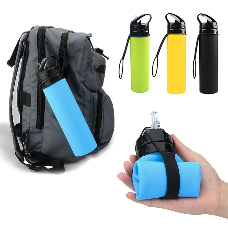 Vandflaske silikone sport vandflaske udendørs vandring vandflaske bærbare isolerede flasker til camping køkkenudstyr