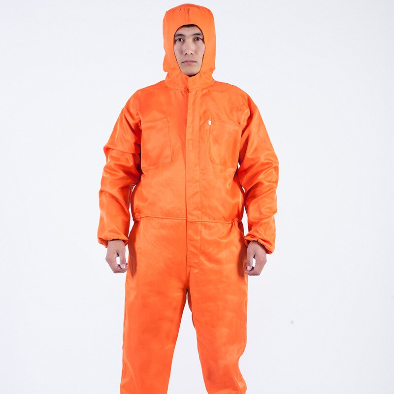 Arbeit Kleidung Overalls Mit Kappe Langarm Werkstatt Staubdicht Tragen Beständig Elektrische Schweißen Arbeit Schutzhülle Arbeiter Kleidung: Orange / 3XL