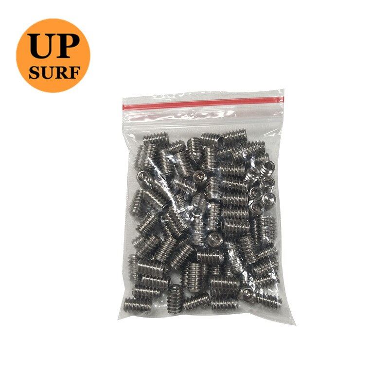 100 PCS 9mm Silver Stainless Steel Surfboard Fin Screws For Water Sports Surfing All Double Tabplugs Surfing Outdoor Accessories