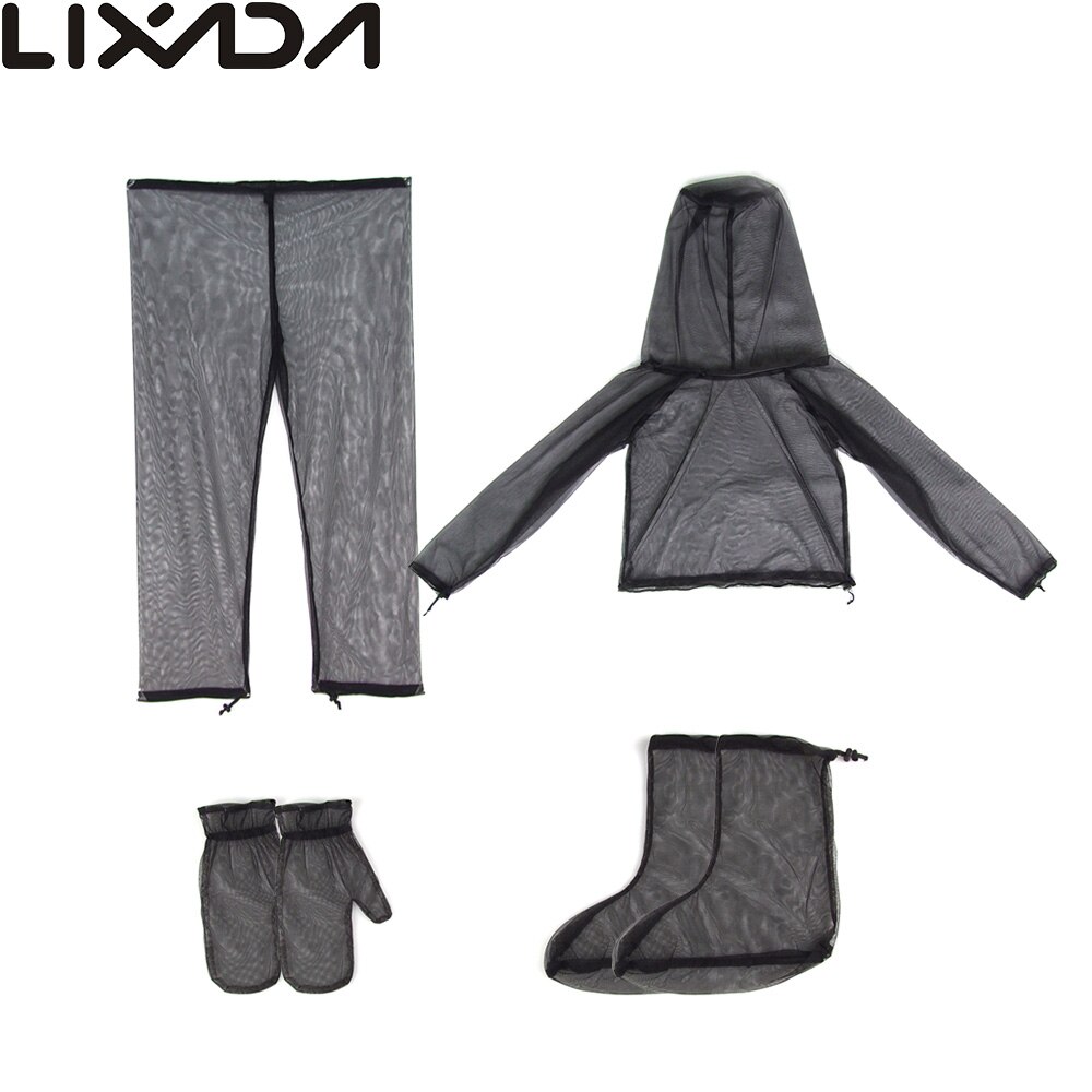 Lixada Lightweight Summer Bug Wear Mosquito Suit Jacket Mitts Pants Socks With Ultra-fine Mesh Hiking Camping Bee feeding