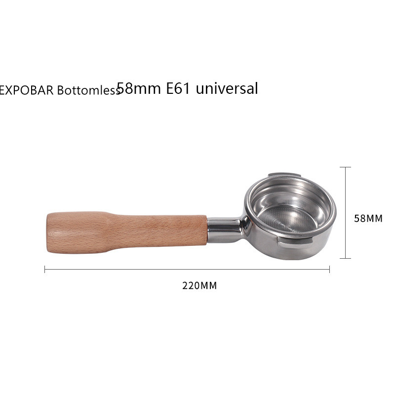 EXPOBAR – Machine à café E61, en bois massif, poignée sans fond, 58MM, universelle, en acajou: E61-C1