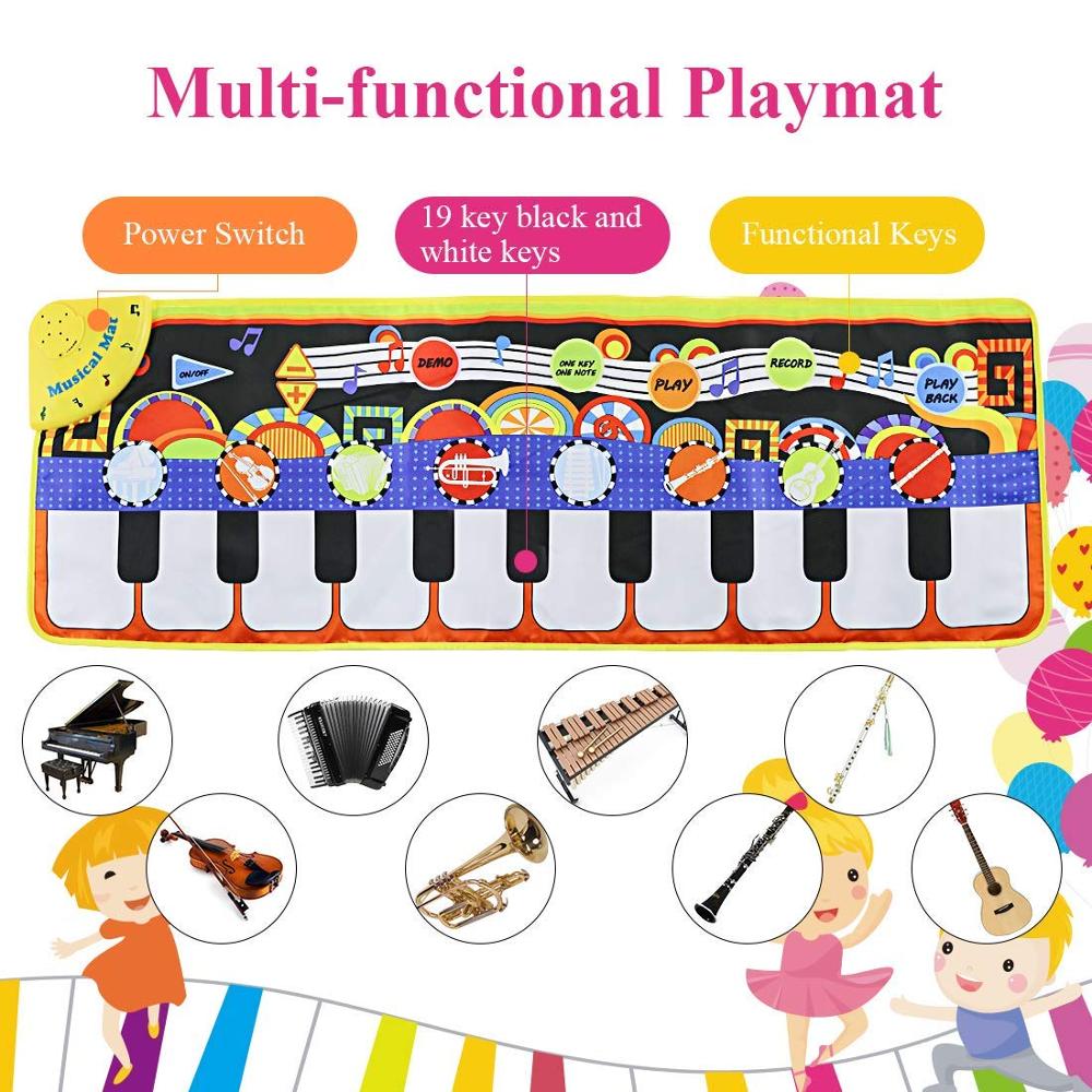 110x36cm Musicale pianoforte Zerbino Del Gioco Del bambino Zerbino Giocattolo Strumento Musicale Zerbino Gioco Tappeto di Musica Giocattoli Educativi Giocattoli per I Bambini Regalo di Natale
