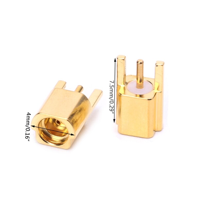 Conector hembra MMCX, montaje PCB con soldadura recta chapada en oro, 3 pines, conector MMCXKE, 5 uds.