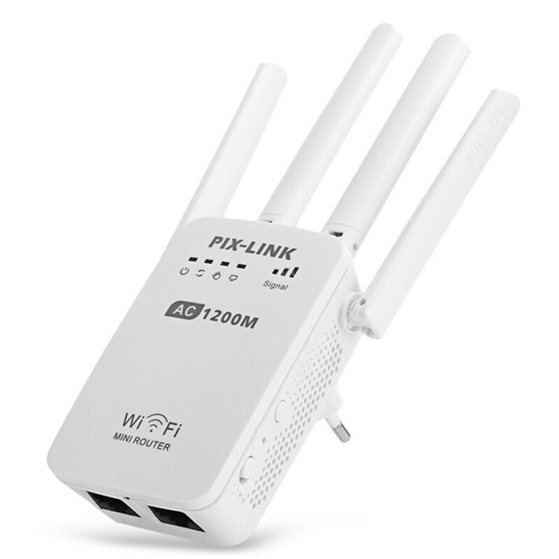 1200Mbps Draadloze Repeater, Signaalversterking Router Gigabit, ondersteuning 2.4Ghz/5Ghz Dual-Band Wifi, Voor Kantoor Uk Plug