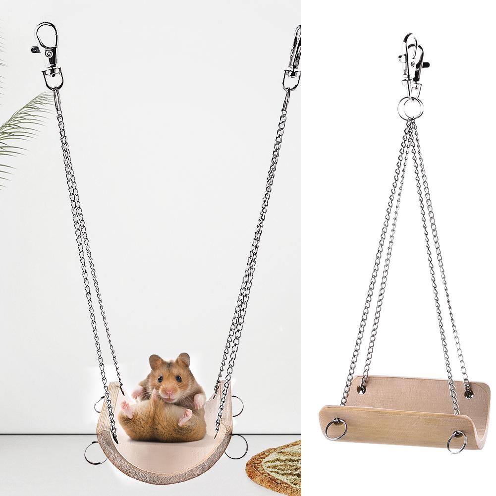 Hamster Spielzeug Schaukel Hängen Gerät Holz KäFeige Zubehör Liefert Amüsieren Maus Holz Schaukel Für Hamest Guinea Schwein Kleine Haustier Spielzeug