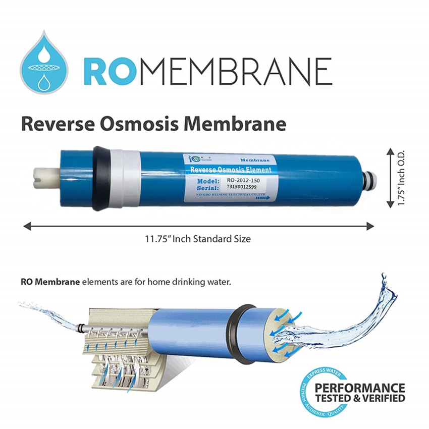 Reverse Osmosis Membrane Aquarium Water Filter RO 150 GPD RO-150 in water filter