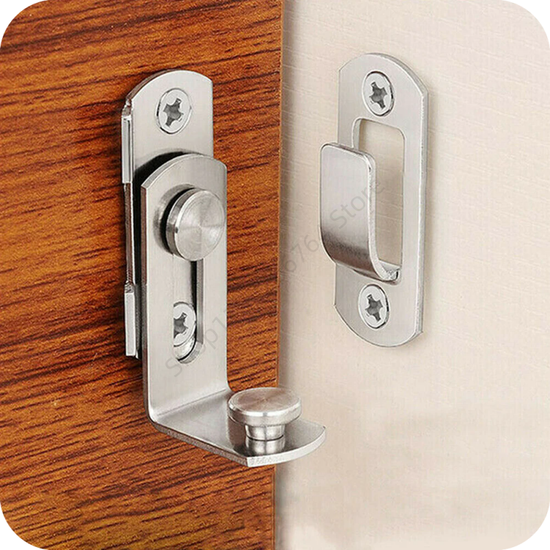 Universal 90/180 ° Pestillo de bloqueo de acero inoxidable, cerradura de puerta corrediza de Granero, puertas, ventanas, seguridad, protector antirrobo para el hogar