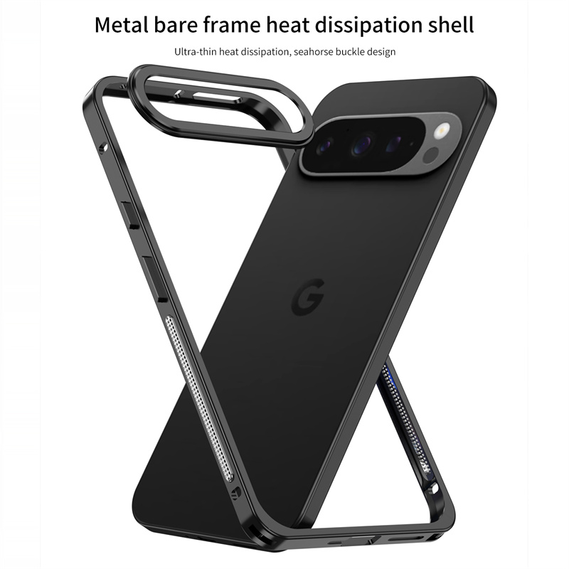 Kjøledeksel til google pixel 9 10 pro xl, aluminiumslegering, metallkant, medium ramme, telefondeksel til pixel 9 9 pro 5g