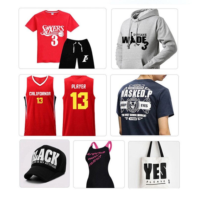 20cm x25cm Size PU Heat Transfer Vinyl Iron On HTV Printing Crop Number Patterns For T-Shirt Textiles Cricut Film Press Film