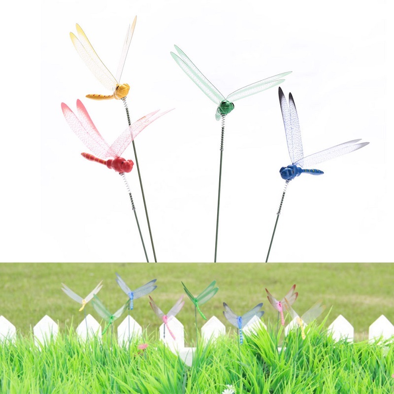 Décorations de pelouse de libellule artificielle | Bricolage, Simulation 3D, plante de jardin, décor de jardin, couleur aléatoire, 2 pièces/lot
