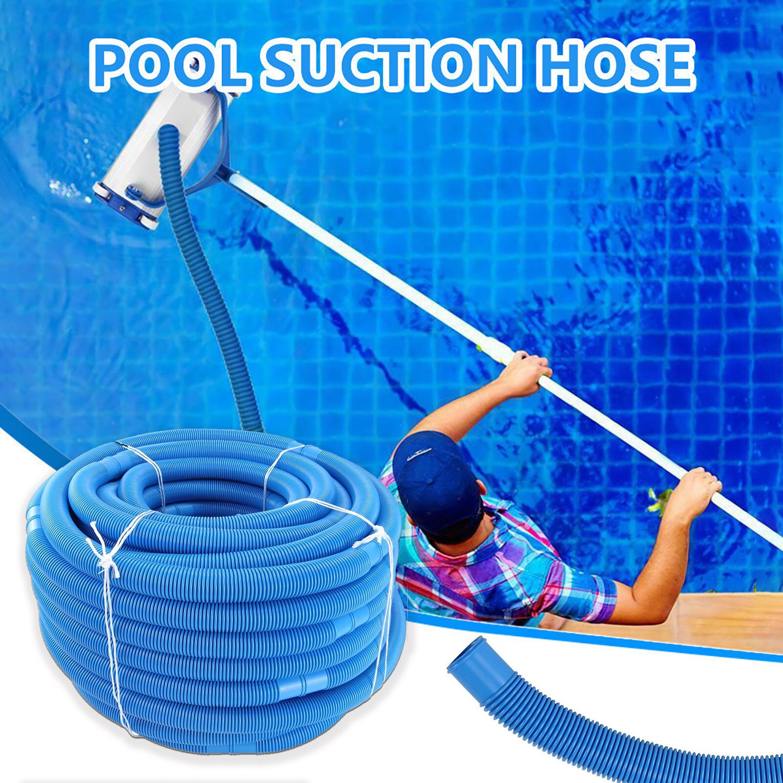 6.2m 32mm Swimming Pool Hose Water Hose Inground Swimming Cleaner Tool Vacuum Swimming Suction Pipe Replacement Pool Hose