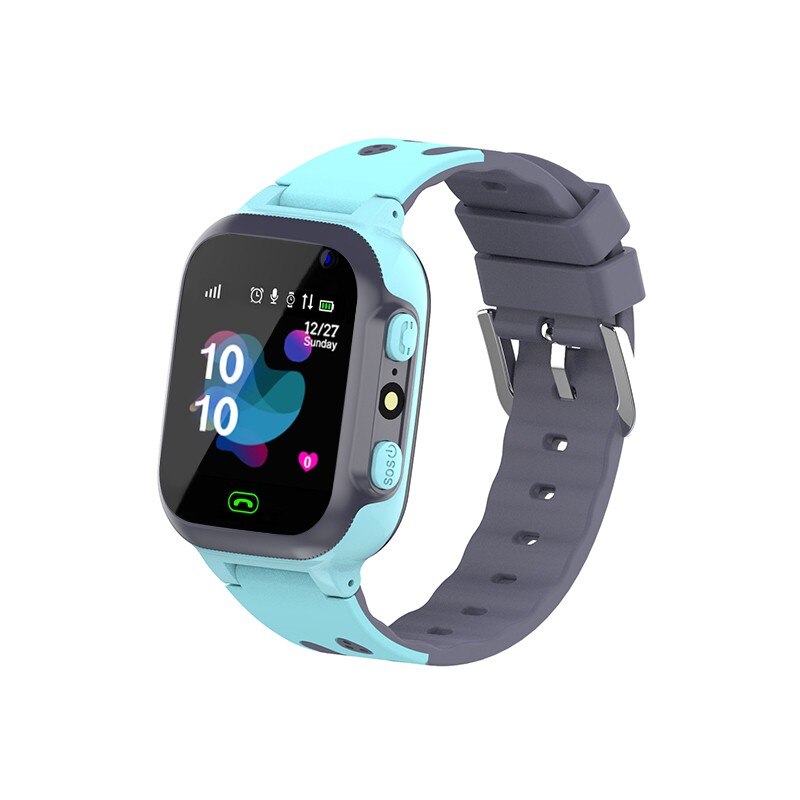 Montre connectée pour enfants, étanche, lampe de poche, bouton sos, surveillance à distance, montre-bracelet pour enfants, montre pour enfants avec montre pour bébé: Bleu