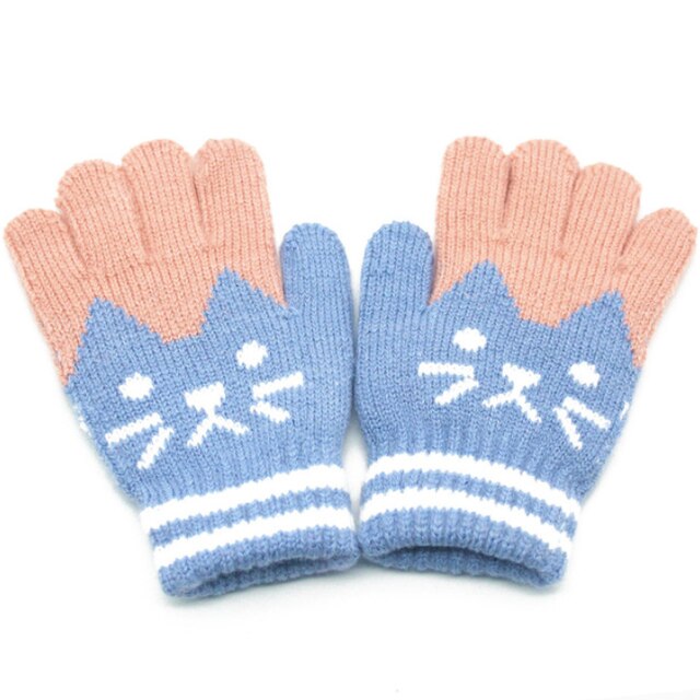 Splice Mittens Winter Baby Boys Girls Knitted Gloves Warm Rope Full Finger Mittens Gloves for Children Toddler Kids: 6