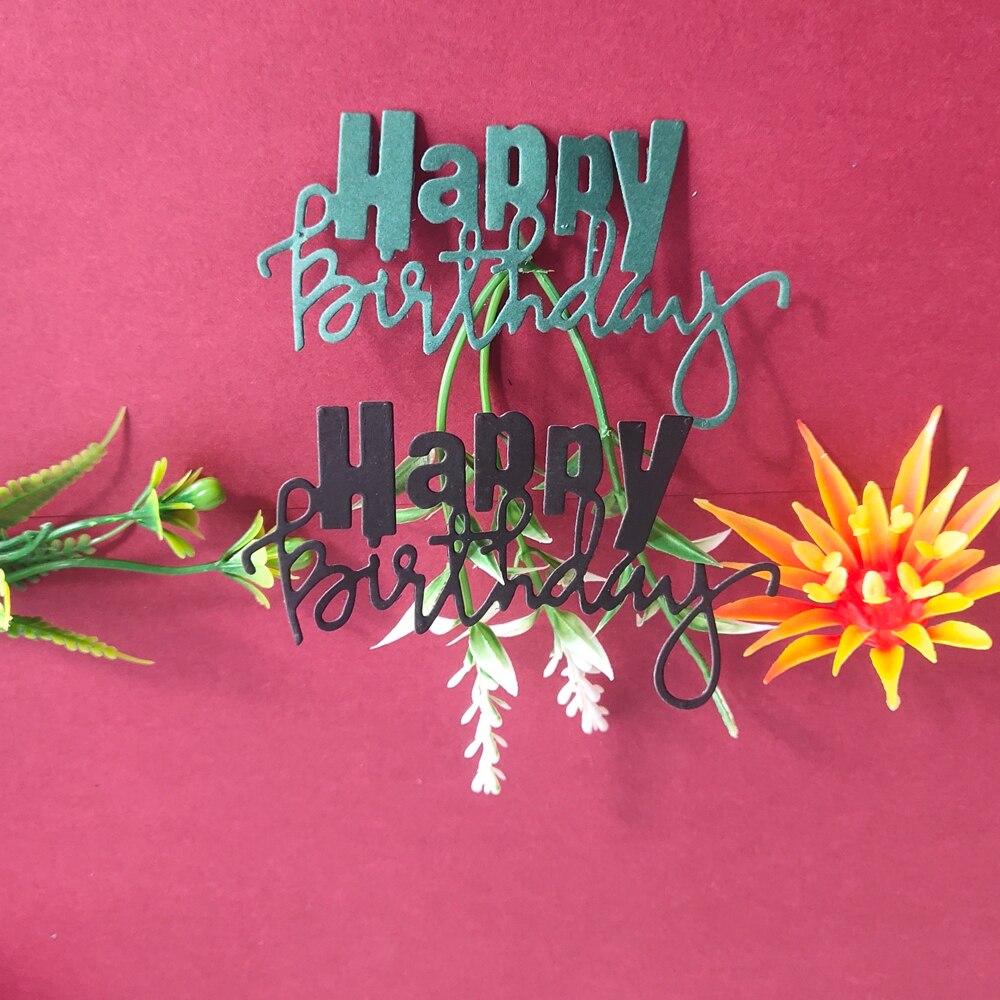 Gefeliciteerd met je verjaardag engelse kunst lettertype combinatie metaal snijmal plakboek doe-het-zelf fotoalbum kaart sjabloon papiertechnologie
