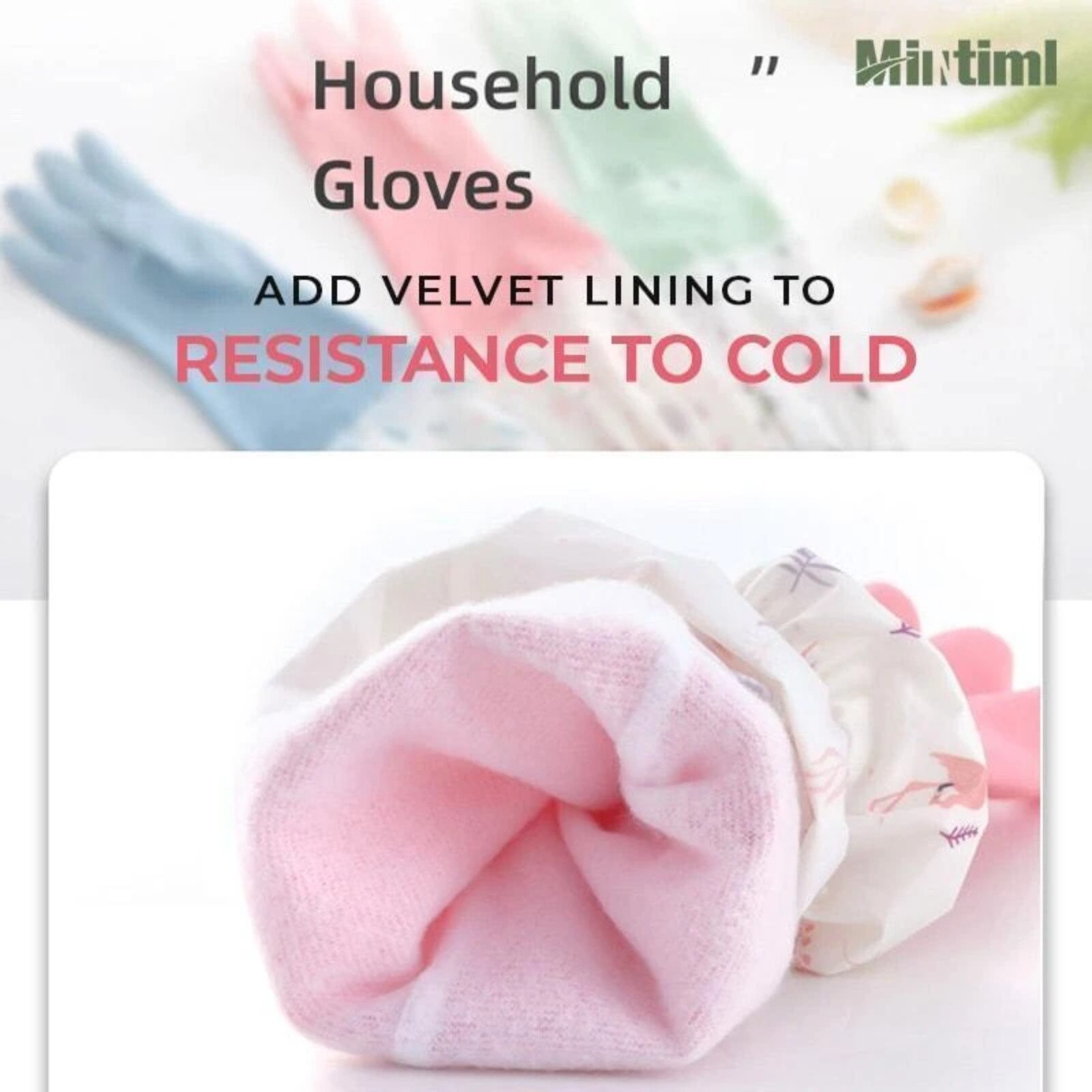Long Sleeve Wash Dishes Household Cleaning Gloves Kitchen Waterproof Dishwashing Gloves Rubber Bands Gloves Scrubs Glove