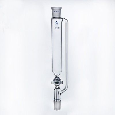 Entonnoir de laboratoire de chimie du verre borosilicate, Joint 19/26, 50ml, pour égaliser la pression, avec bouchon en verre,