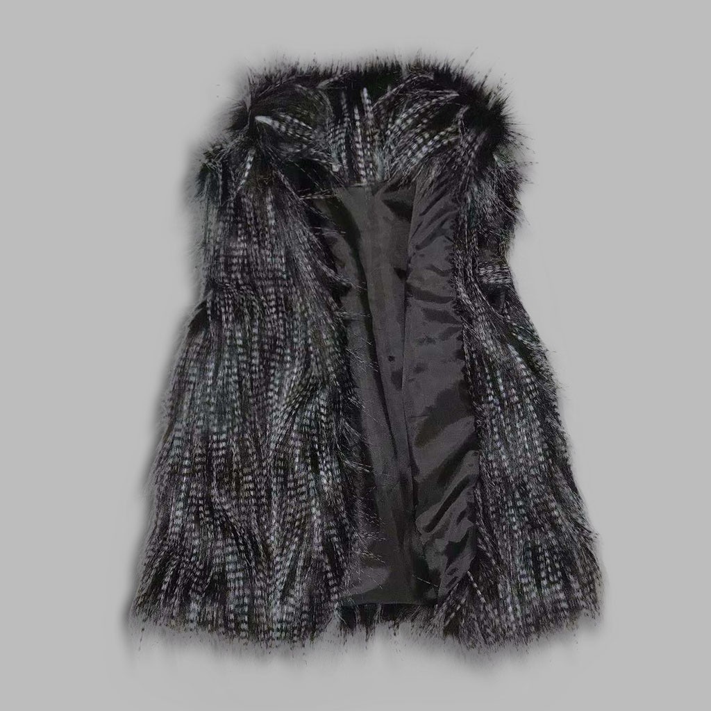 Winter Damen Weste Mantel Wolle Weste Kunstpelz Weste Stehkragen Kunstpelz Mantel Weste Jacke draussen Winddicht Mantel: XL / Grau