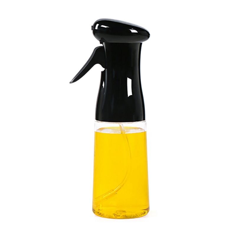 Olivolja vinäger spruta olja spray flaska pump glas oljegryta läckagesäkra droppar oljeautomat krydda vattenkokare bbq köksredskap-: Svart