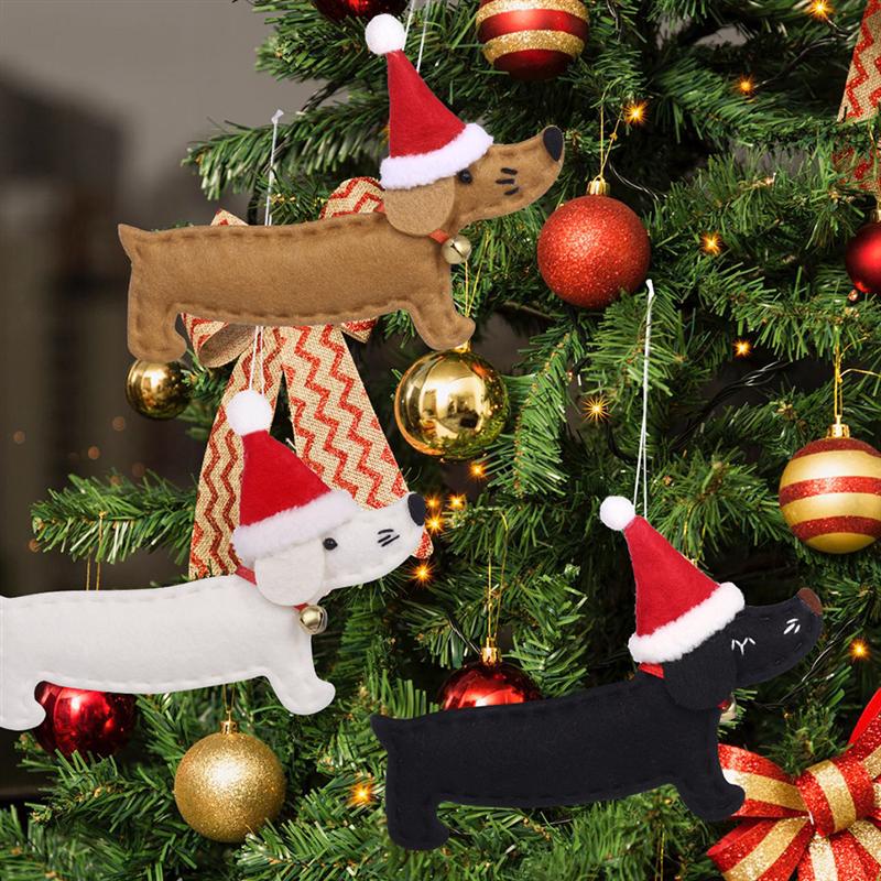Arbre de noël ornement teckel forme suspendus pendentif arbre de noël décoration teckel chien en forme de pendentifs décoration