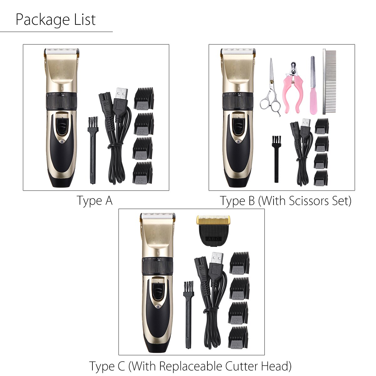 Low-noise Pet Hair Trimmer Clipper Remover Cutter Dog Grooming Cat Dog Hair Trimmer Electrical Pets Haircut Machine