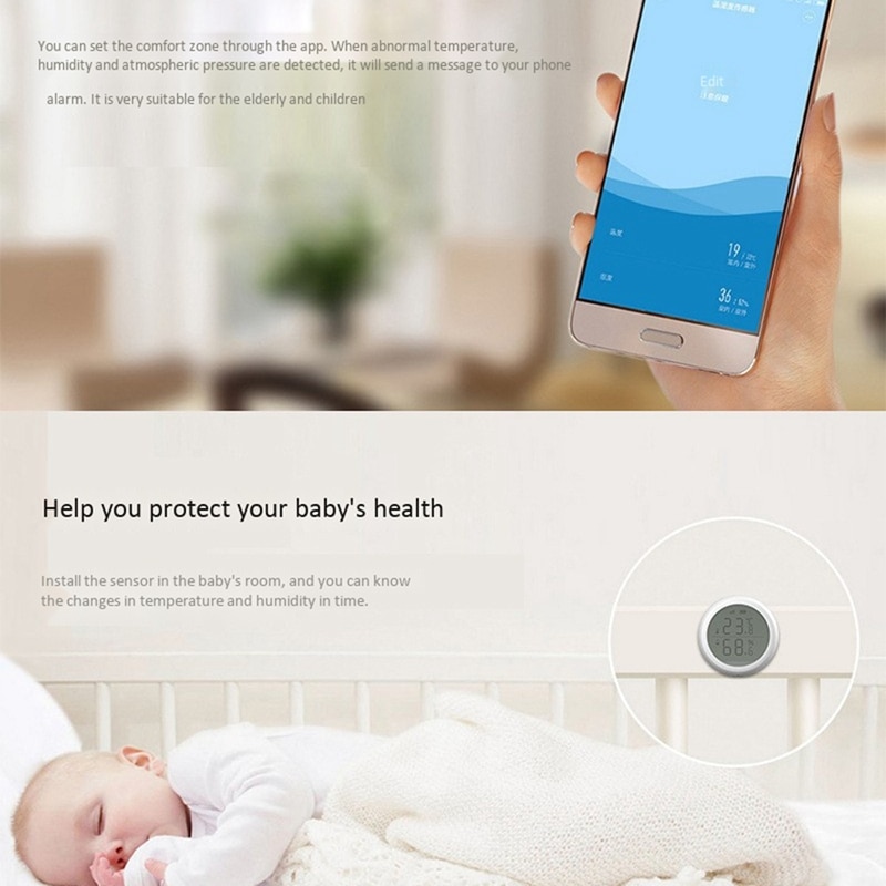 Temperatursensor smart wifi trådløs temperatursensor hjemmesikkerhedsalarm til tuya app