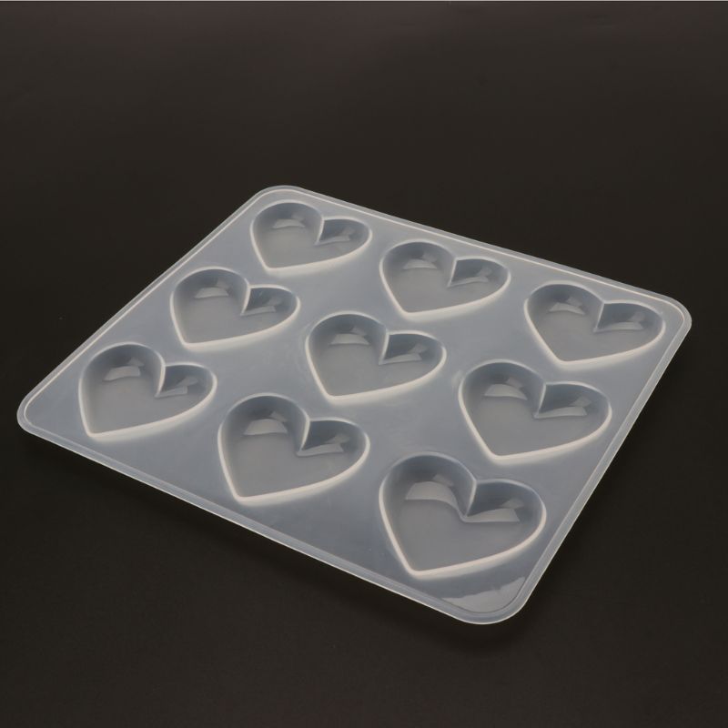 9 tasse amour coeur chocolat Silicone Dessert moule cuisson Cupcake résine bijoux moule à la main cristal gâteau bonbons moules pâtisserie à